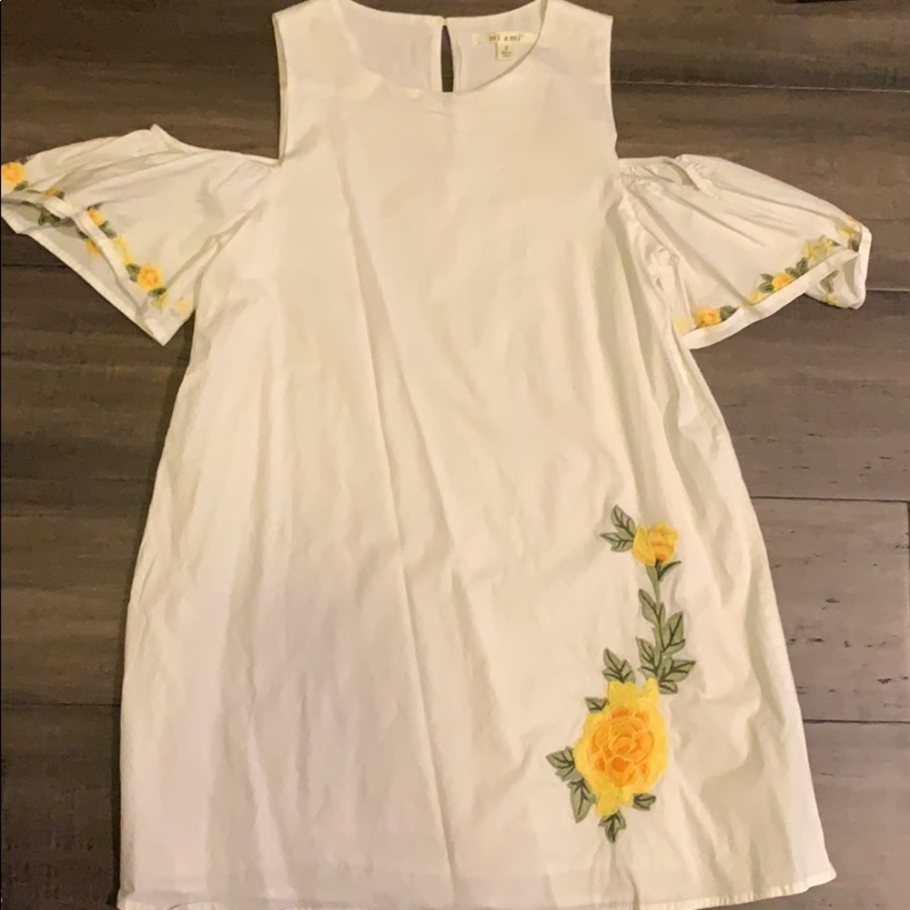 Embroidered off the shoulder dress